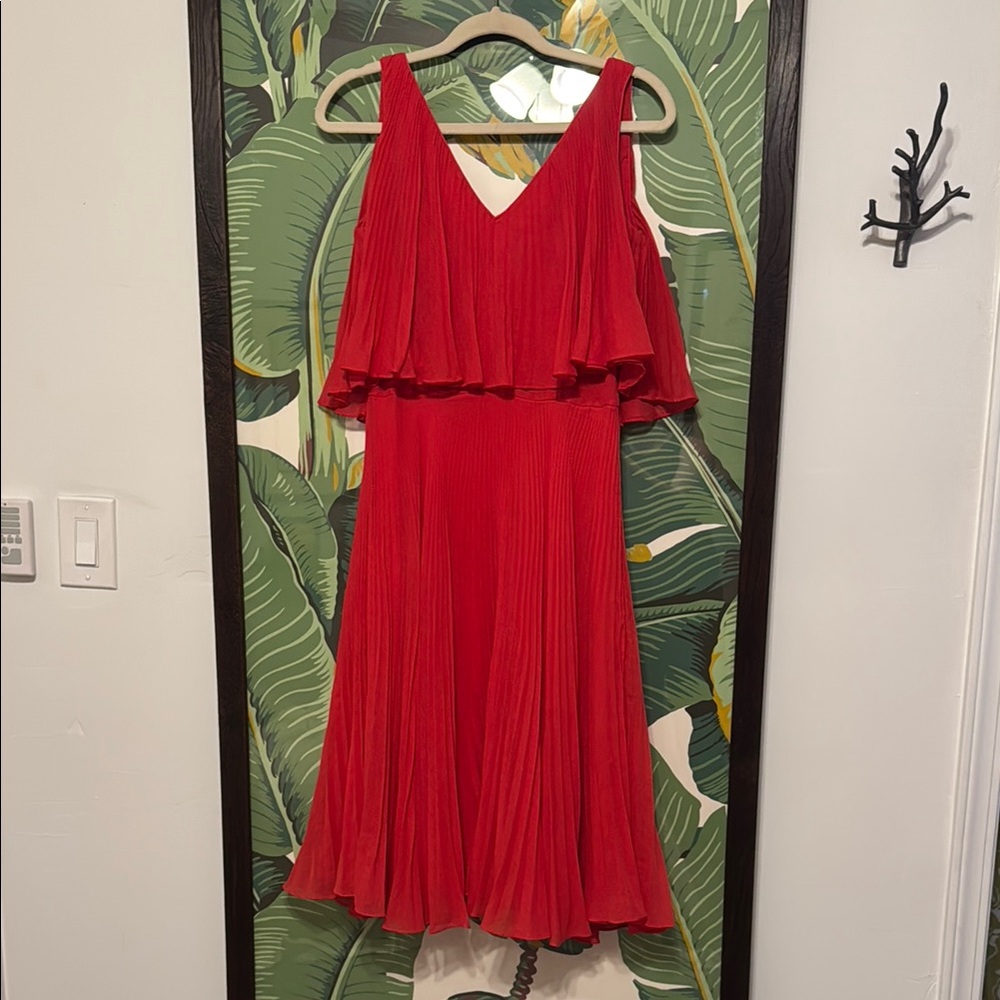 Vintage Red Pleated Dress